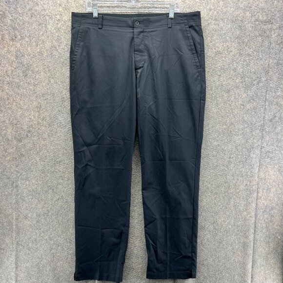 Nike Pants 36x32 Black Dri Fit Athletic Chino Flat Front Trouser Stretch Golf - Picture 1 of 9